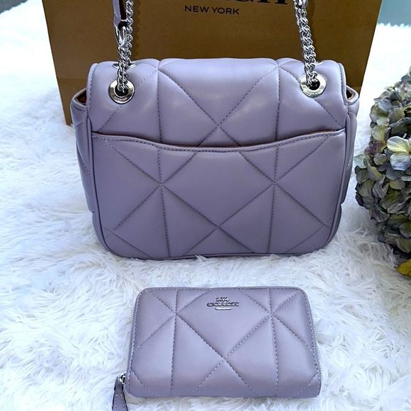 Coach quilted Klare shoulder/crossbody bag and wallet set sv/mist (lilac) - Picture 5 of 13